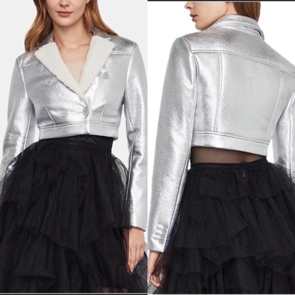 BCBGMAZAXRIA Mettalic Crop Jacket Size L.